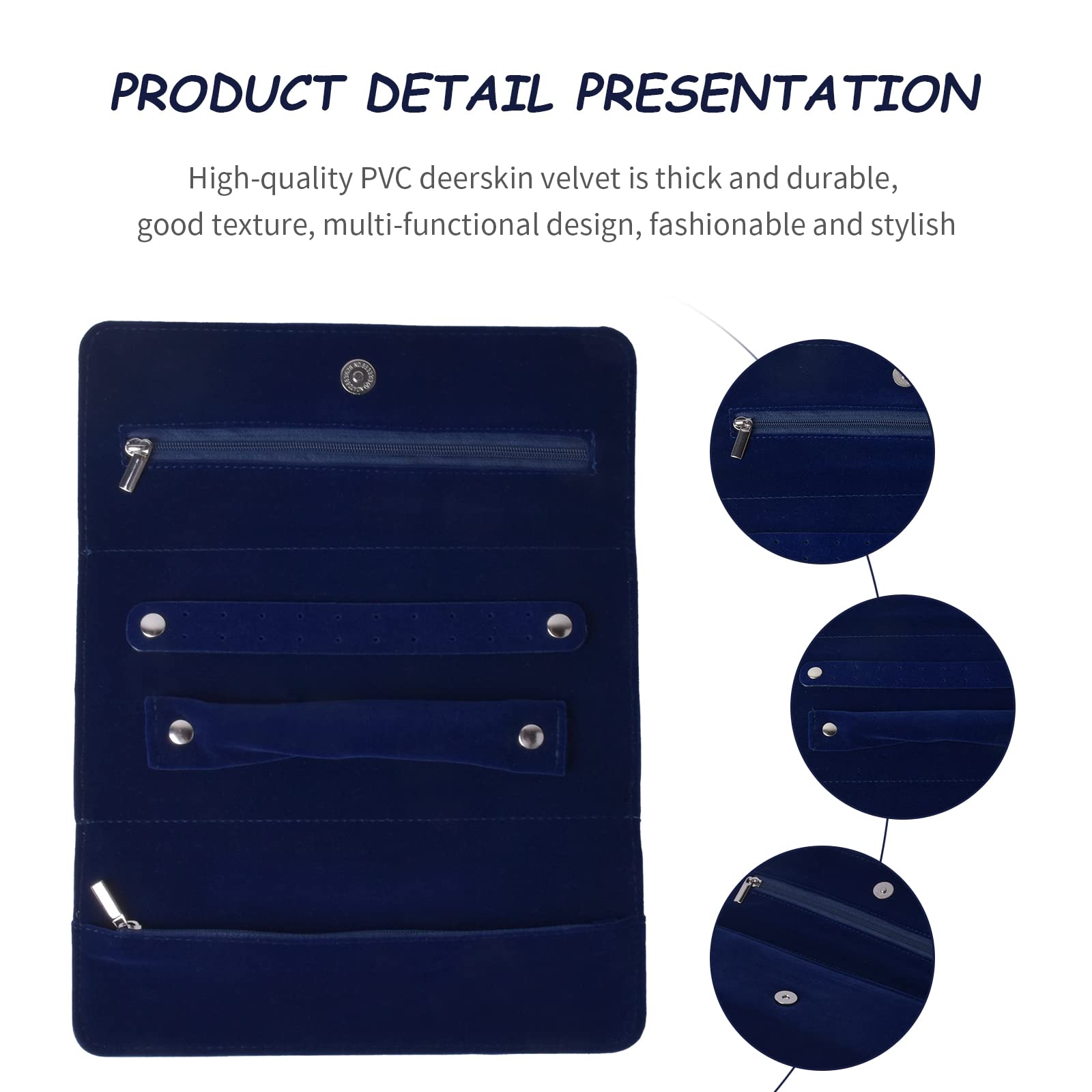 Portagioielli Da Viaggio Pieghevole In Velluto - Organizer Per Anelli, Collane E Orecchini - Foto 9