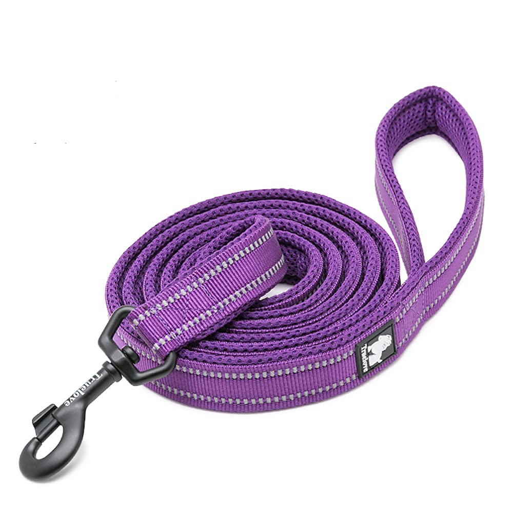 Chai's Choice - Premium Outdoor Adventure Dog Leash - Padded, 3M Reflective Leash, Pet Products for Matching Dog Leash, Dog Harness and Dog Collar, Purple, 44" Medium