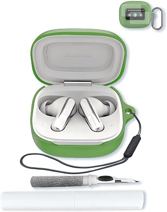 Silicone Case for JBL Live Beam 3 2-Pack Screen Protector, Keychain, Cleaning Kit, Soft Protective Shockproof Cover with Strap for JBL Live Beam 3 2024-Matcha