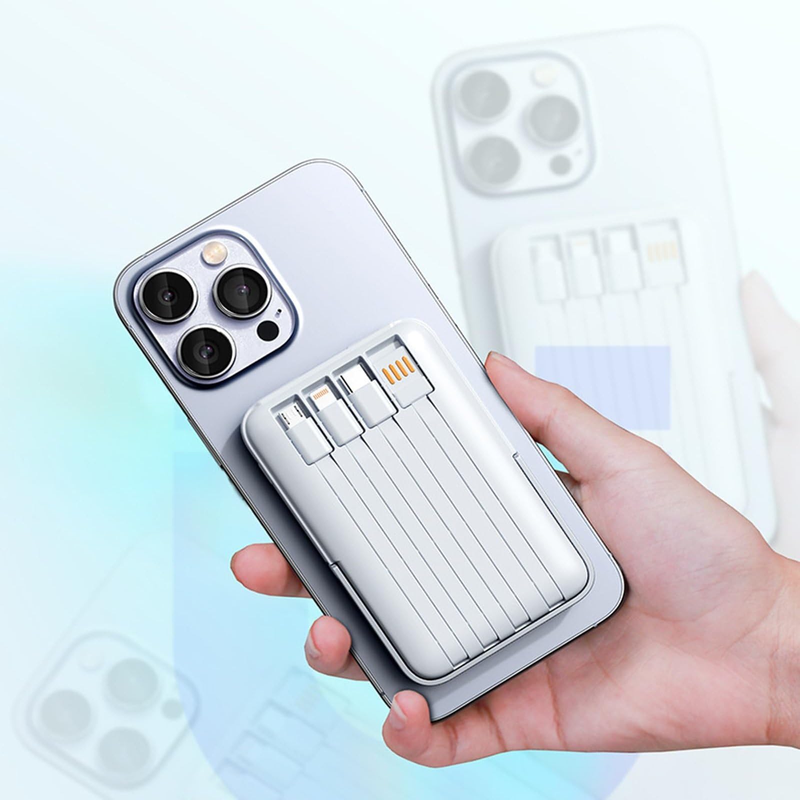 Power Bank Magnetico 10000Mah, Ricarica Rapida, Alimentazione Mobile, Power Bank Magnetico 10000Mah, Caricabatterie Portatile,Nero