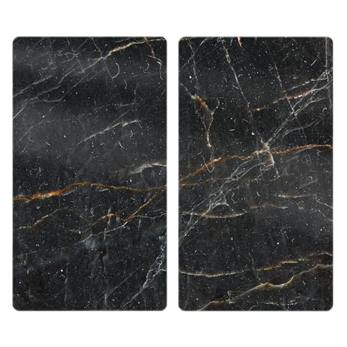 Allstar Glasabdeckplatten Marmor, 2er Set, rutschfeste Herdabdeckung für Glaskeramikkochfelder in...