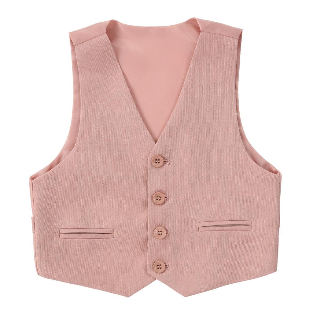 Lito Angels Costume Cintré 5 Pièces pour Garcon - Ensemble de Smoking Élégant pour Mariage & Événements - Tailles 2-13 Ans - Bleu Royal/Vert Émeraude/Rose Poudré​ / Camel
