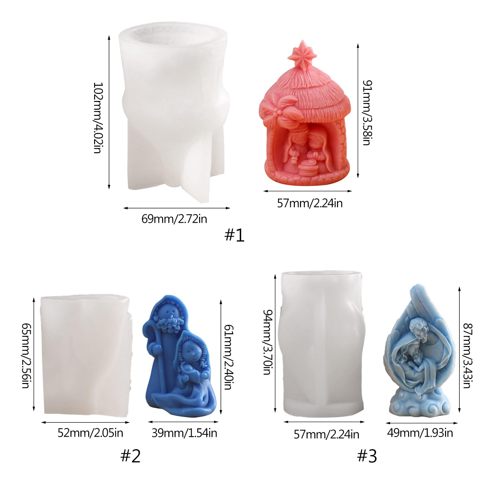 Moule En Silicone Maison De Noël Pour Bougies - Forme 3D Pour Résine, Cire, Savon