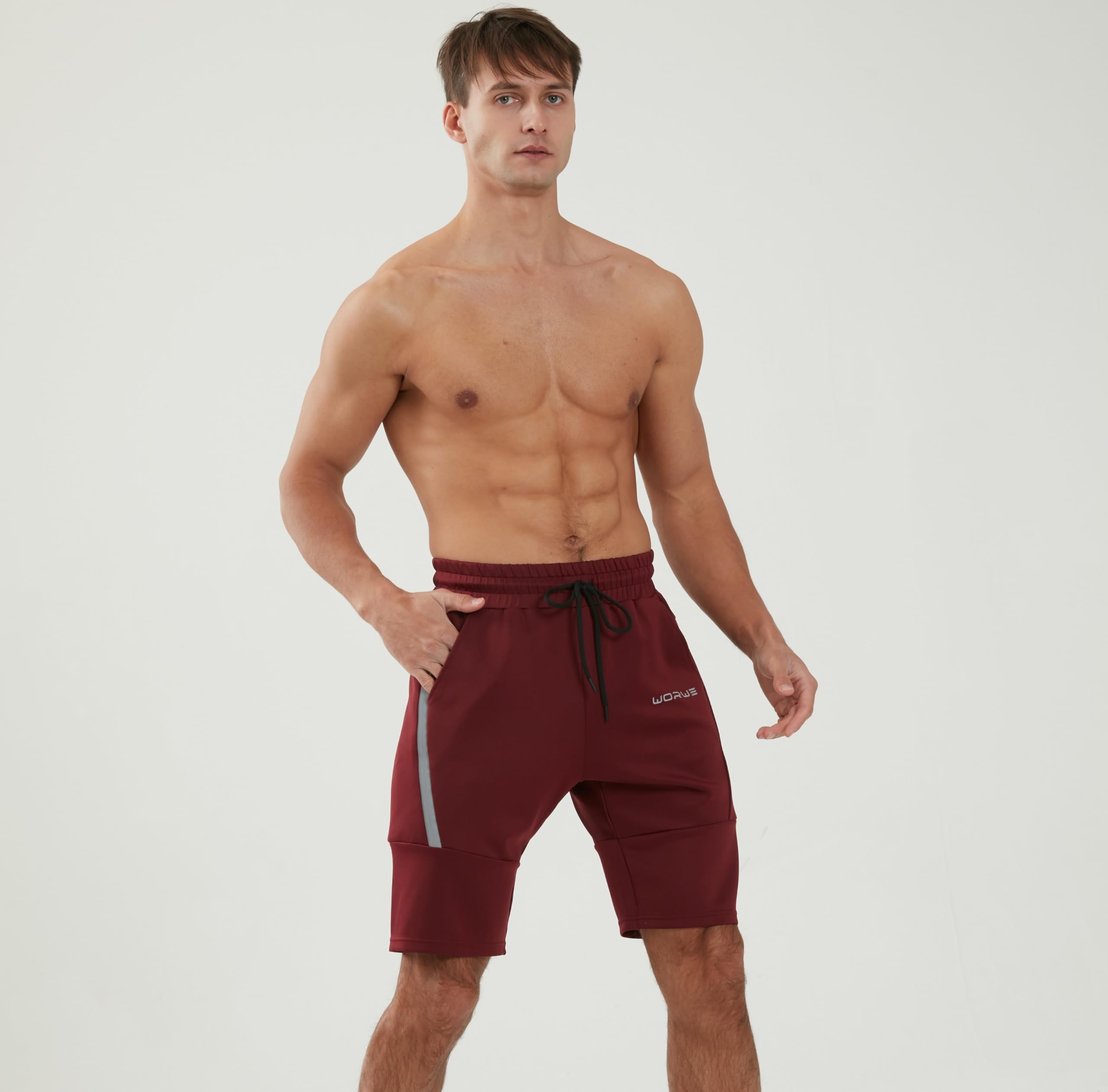 Pantaloni Corti Uomo Cerniera Laterale Moda Sportiva Fitness Asciugatura Rapida ranspirabile