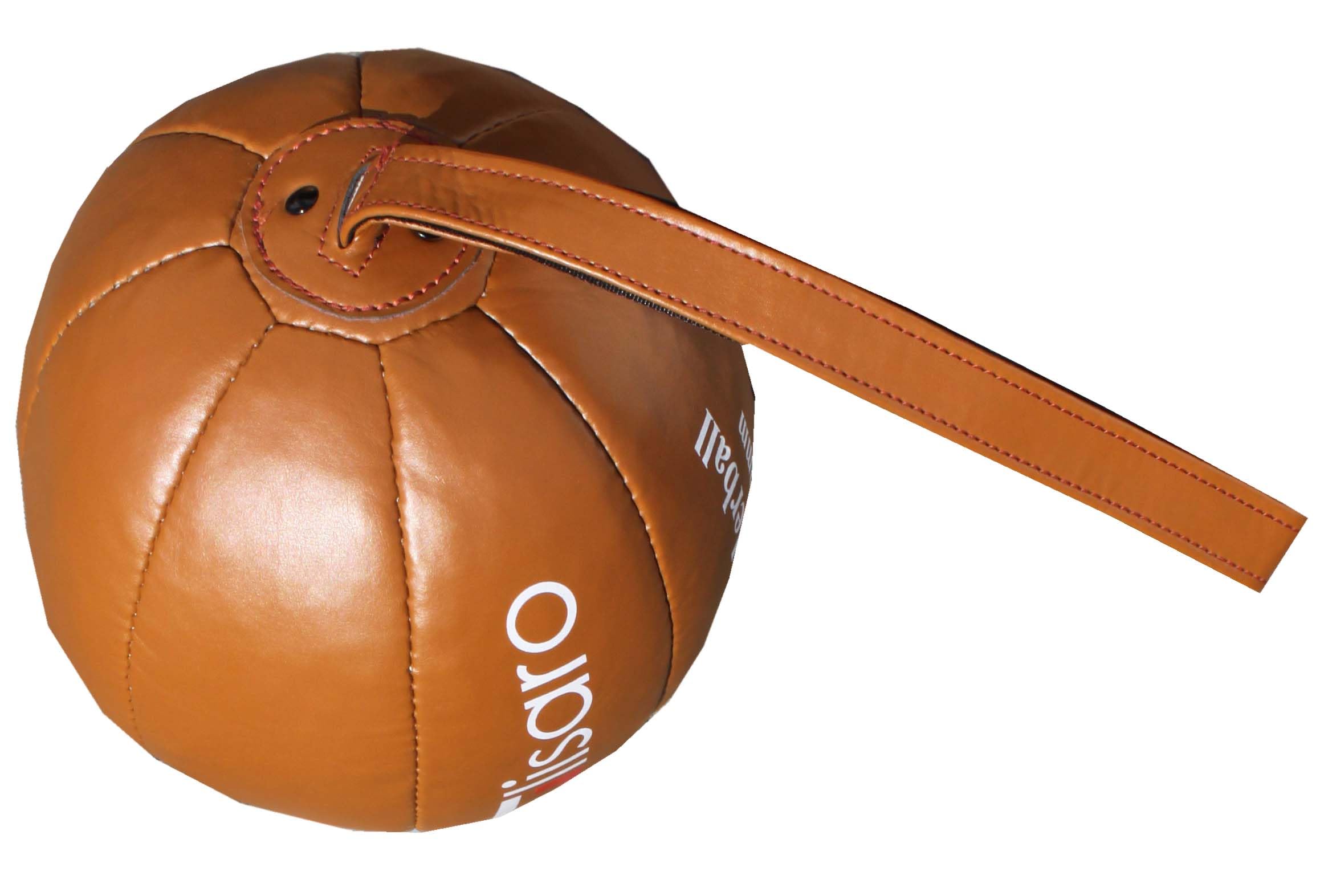 Lisaro Schleuderball aus PU-Leder 2000gramm, Durchmesser Ca. 18-20 cm. Farbe Braun/Natur, Size 2000 Gramm (2-Kg),