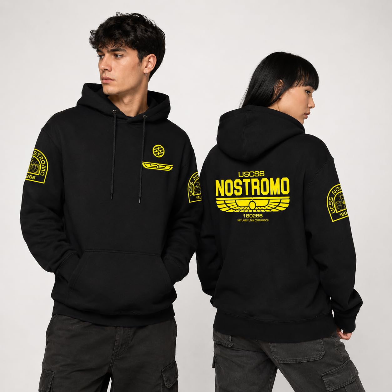 El Desván Nerd Weyland Spaceship Jacket - Sudadera con Capucha para Hombre