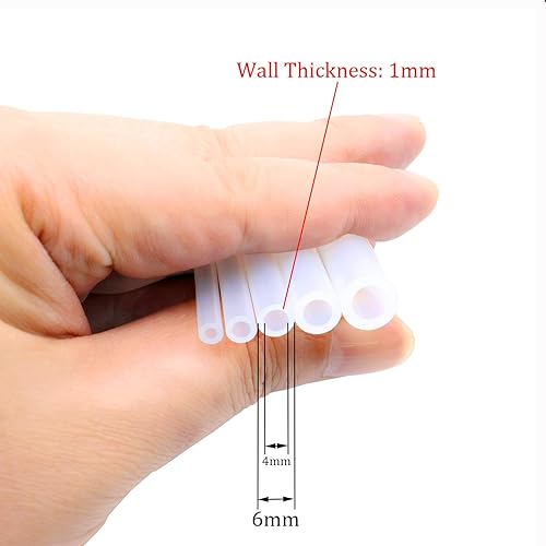 Miniatura 2 de Tubo de silicona de 532 pulgadas (0.157 in) de diámetro interior x 14 pulgadas de diámetro exterior flexible transparente de goma de silicona