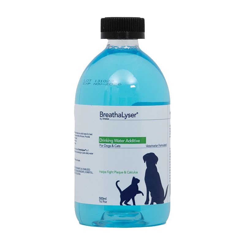 Aditivo líquido para água de cães para cuidados dentais BREATHALYSER Plus, 500 mL