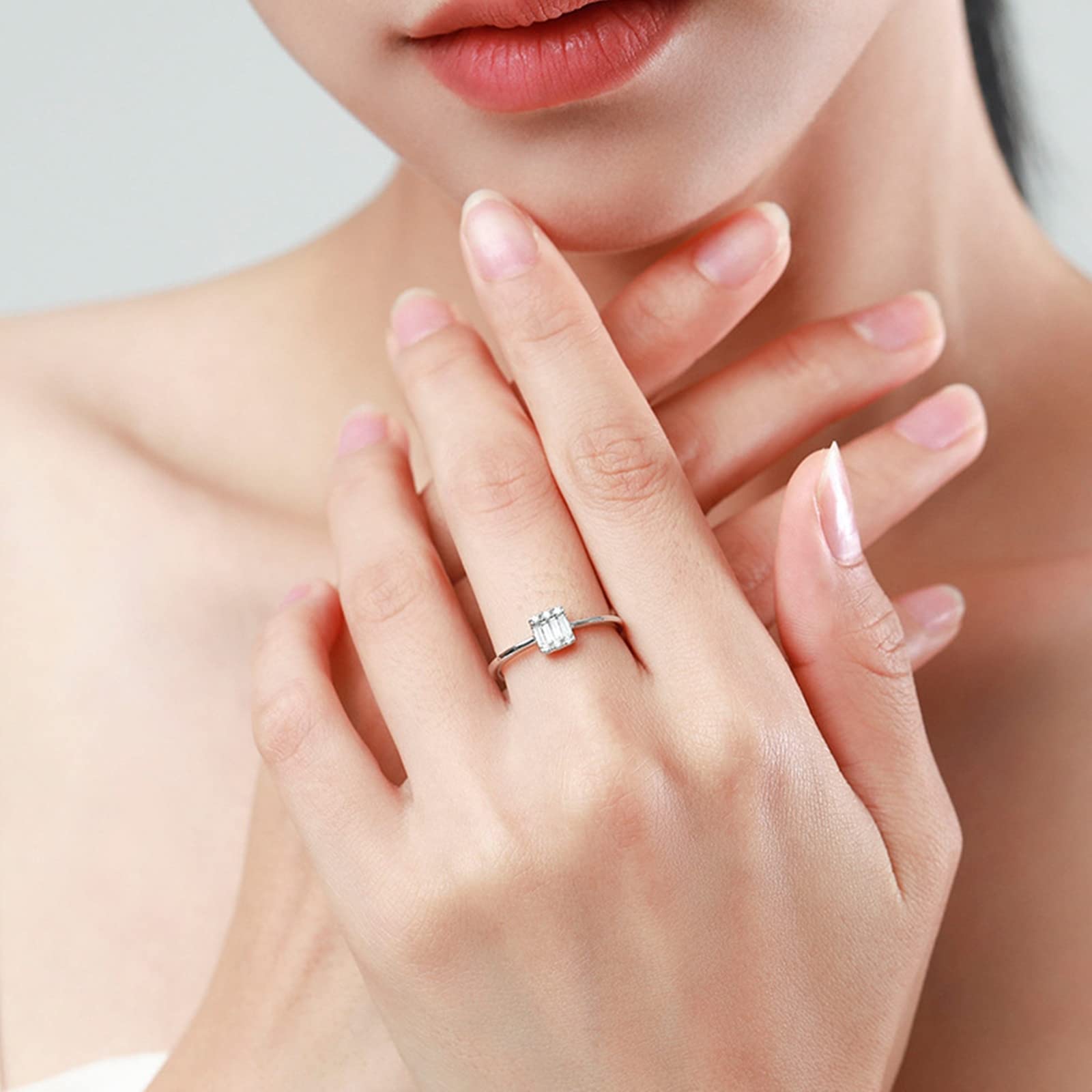 Anillos de diamante cultivados en laboratorio para mujer, elegante oro real, anillo de compromiso, oro blanco, alianzas con diamante cultivado en laboratorio, anillo de solicitud para mujeres