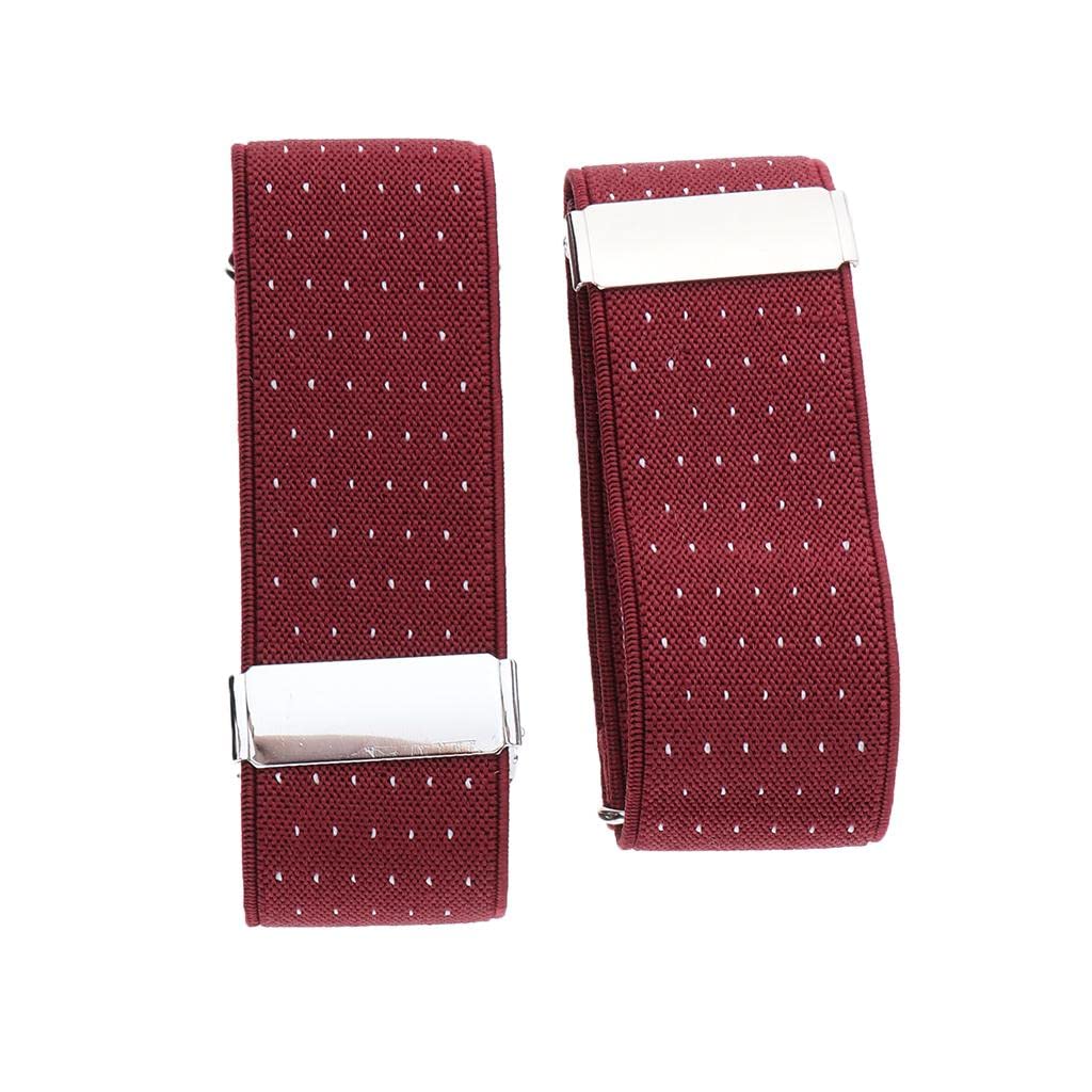 Anti-slip Elastic Shirt Sleeve Holders Polka Dot Armbands Garters Burgundy | Other Mens Accessories | Mens Accessories | Clothing Shoes & Accessories-image-26