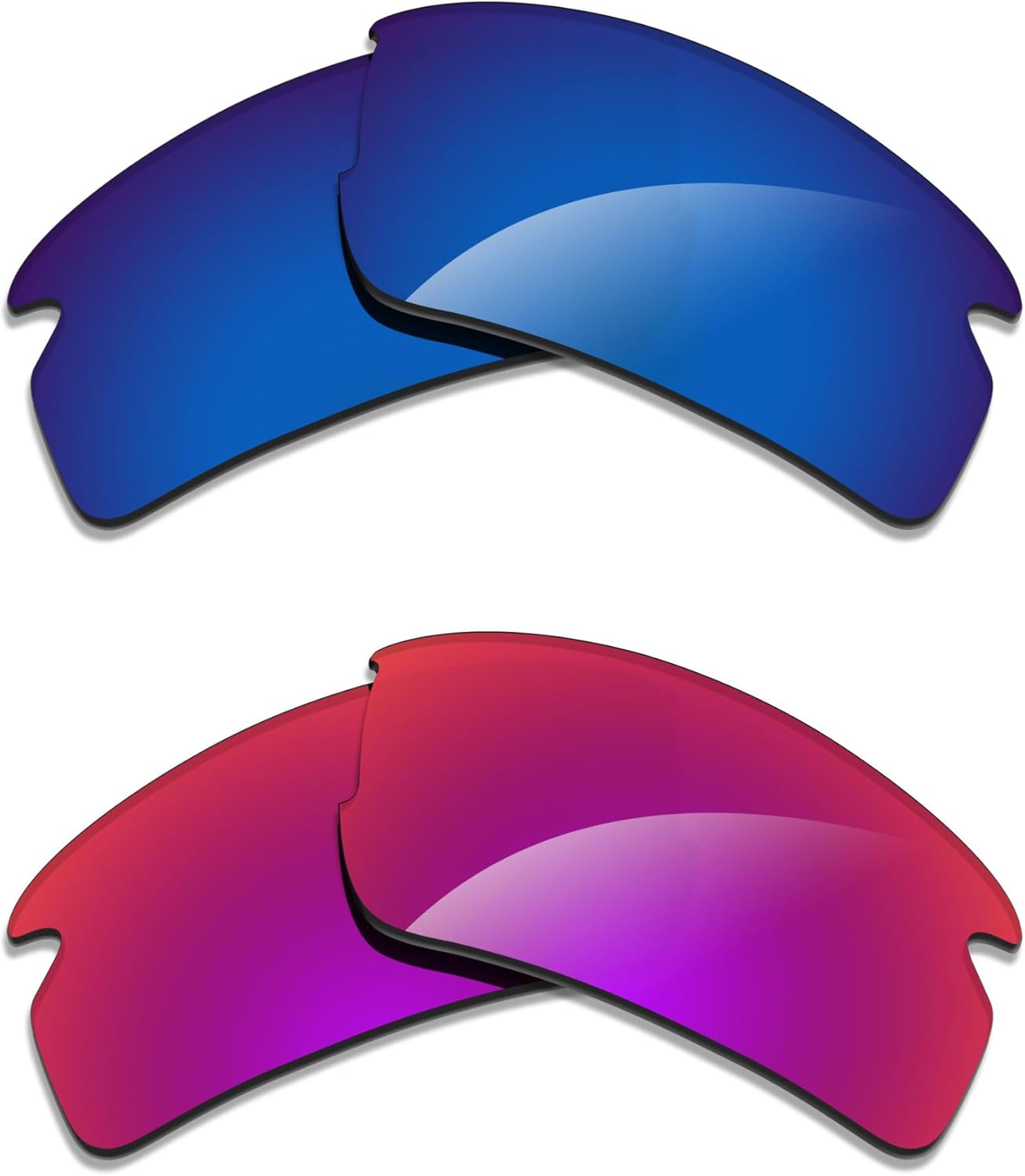 Alphax 2 Pair Polarized Replacement Lenses for Oakley Flak 2.0 OO9295 59mm Sunglasses- Deep Water+Midnight Sun