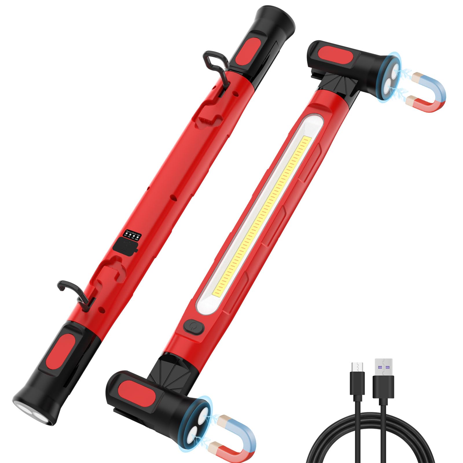 ERAY Lampe de Travail 3000LM, 6000mAh Baladeuse LED Rechargeable | Base Magnétique, 360° Crochet, 3 Modes, Rotation à 180, Projecteur LED Rechargeable pour Réparation, Garage, Atelier, Camping