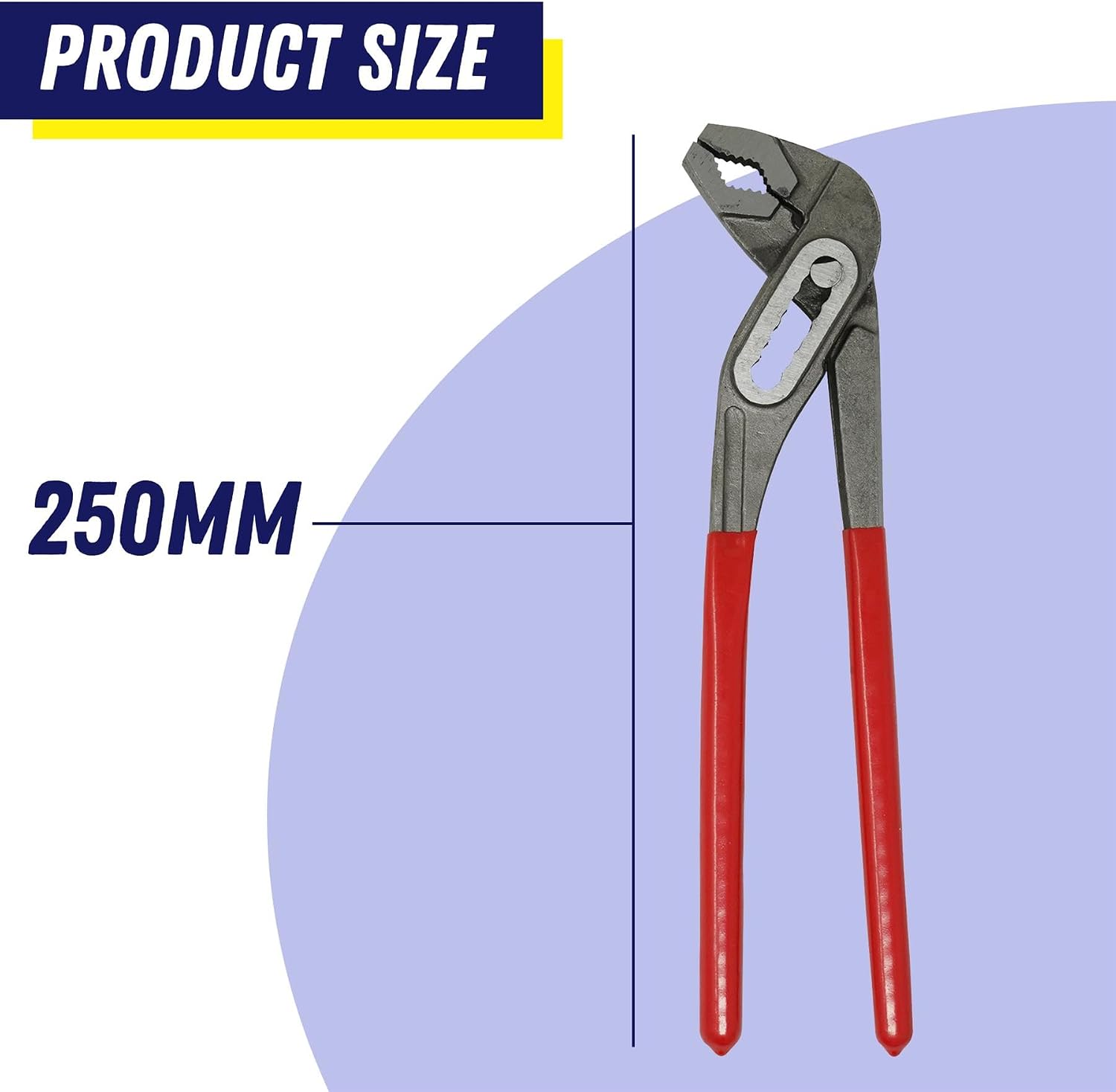 Dapetz 250mm 10" Plumbers Slim Jaw Waterpump Pipe Wrench Pliers Grips Pump Chrome