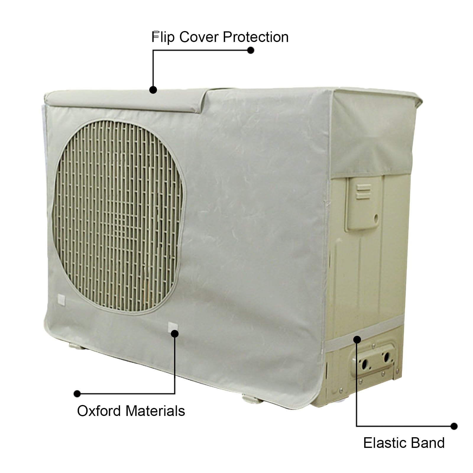 Copri Condizionatore da Esterno, Coperture Rcopertura Condizionatore, Copertura per Copricondizionatori Esterni Esterno con Design a Ribalta, Tessuto Oxford in PVC(Gray,100x79x43cm/39x31x17in)