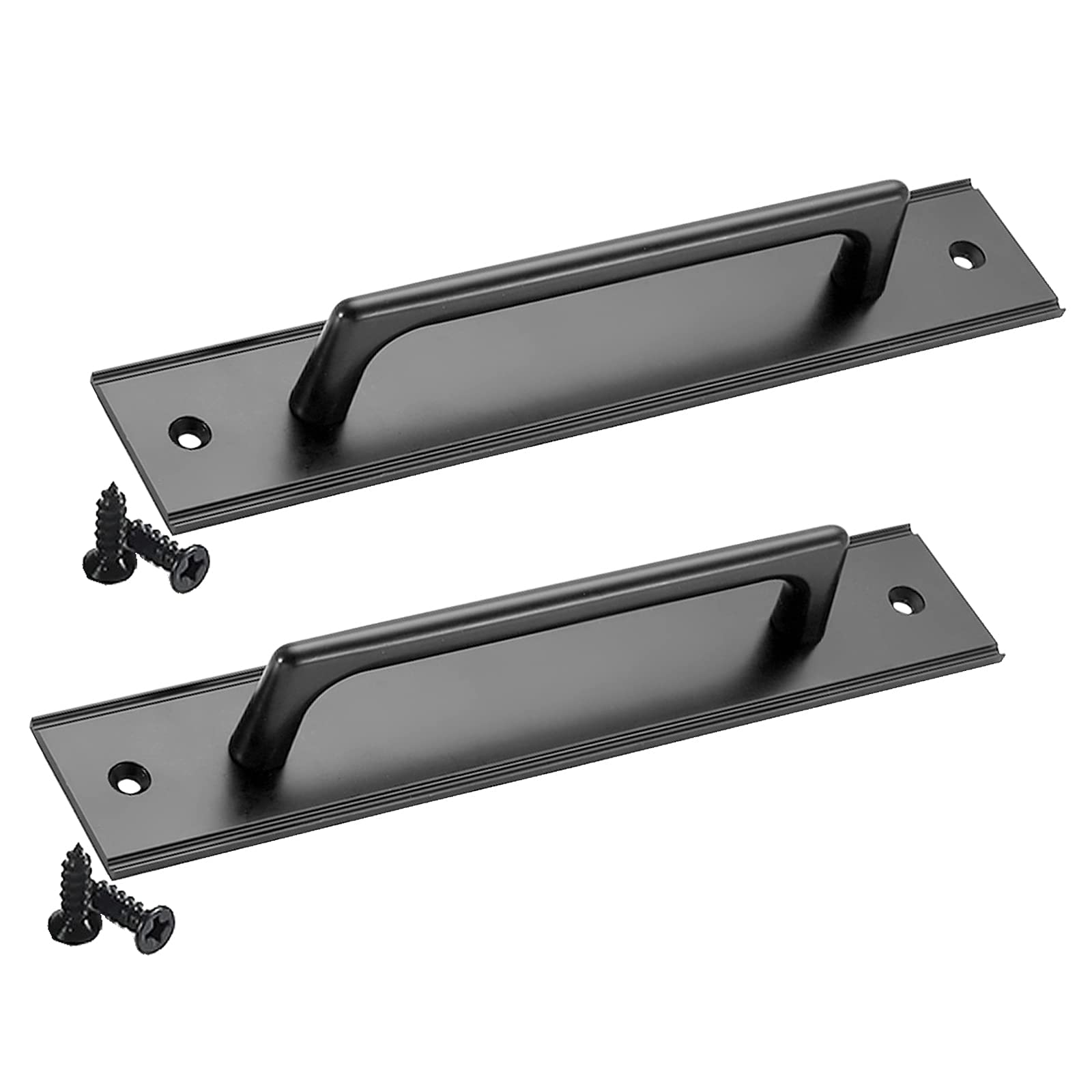 Poignée de porte de grange noire en alliage d'aluminium premium pour meubles et cuisines