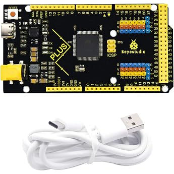 KEYESTUDIO Mega R3 Plus 2560 Microcontroller with T-Type USB Cable Controller Board Compatible with Arduino IDE