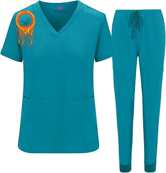 M&M SCRUBS Womens Cool Stretch Jogger Scrub Set with Regular & Petite Size