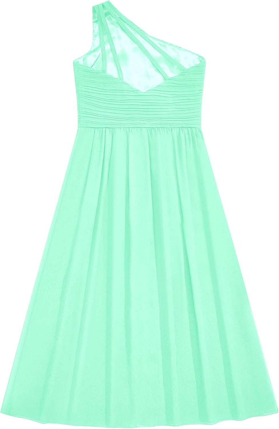Sywiyi Kids Flower Girls Beaded Ruched Pageant Dress Junior Bridesmaid Gown One Shoulder High Low Gowns