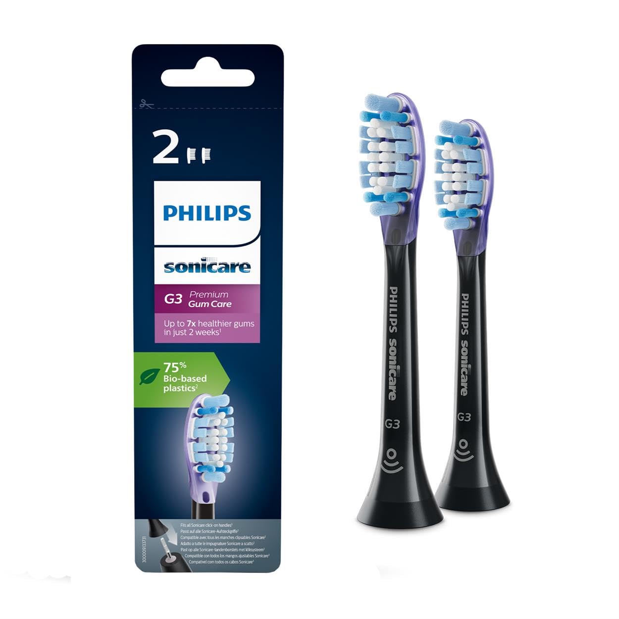 Philips Sonicare HX9052/33 Pack Da 2 Testine Di Ricambio G3 Premium Gum Care, Con Rfid E Tecnologia Adaptive, Per Gengive Sane, Nero - 4