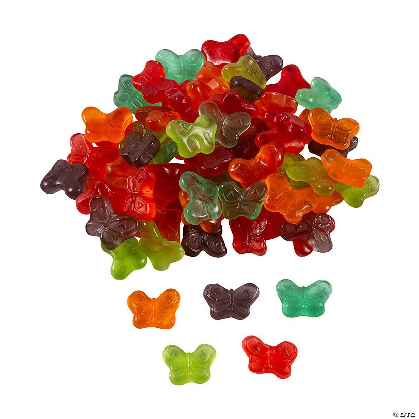 NY Spice Shop Butterfly Gummies Candy - 1 Pound Jelly Filled Gummy Butterflies Party Favors - Fruit Flavors Butterfly Snacks - Yummy Fun Butterfly Candy Bulk - Soft & Chewy Gummy Insects Bulk Snacks