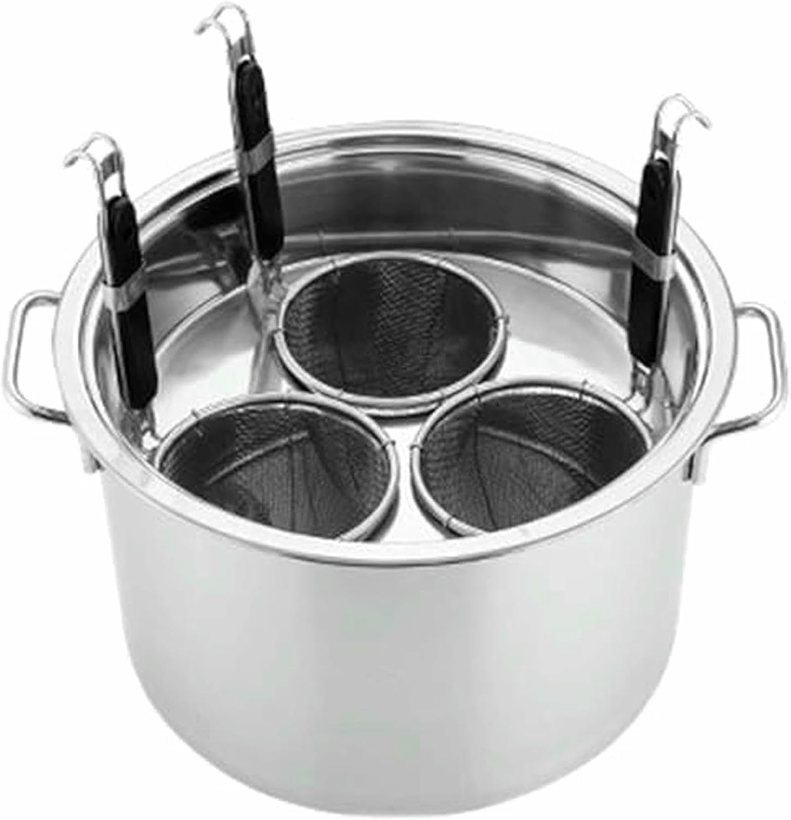 Pasta para Pasta De Acero Inoxidable 5 Agujeros con Cesta Coladora, Olla De Olla para Cocinar Pasta, Fideos, Verduras Y Albóndigas para El Hogar, Cocina, Restaurante, Herramienta~/
