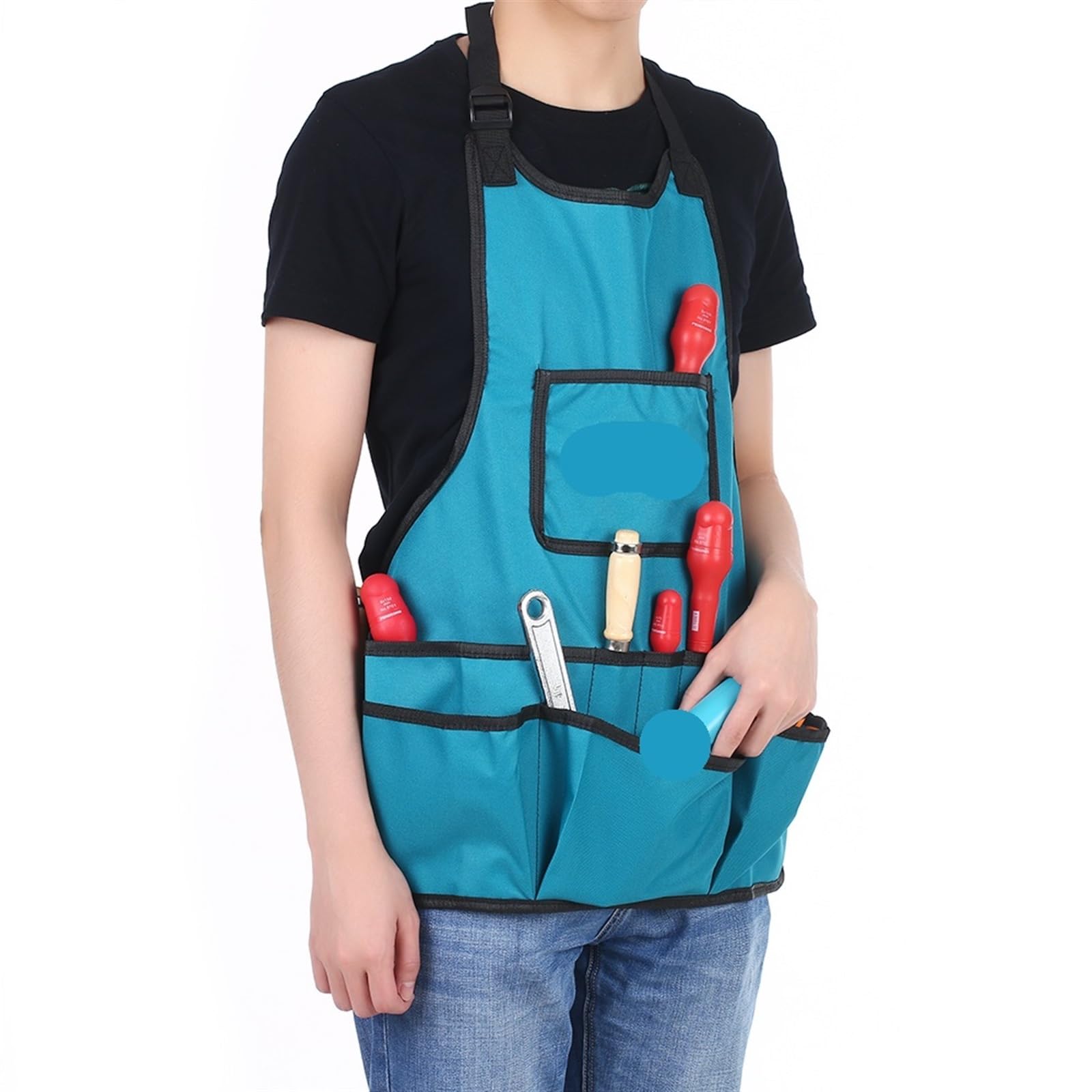 Delantal de Trabajo con Bolsillos Delantal for herramientas de jardinería lona impermeable, bolsa con bolsillos, tamaño ajustable for hombres y mujeres
