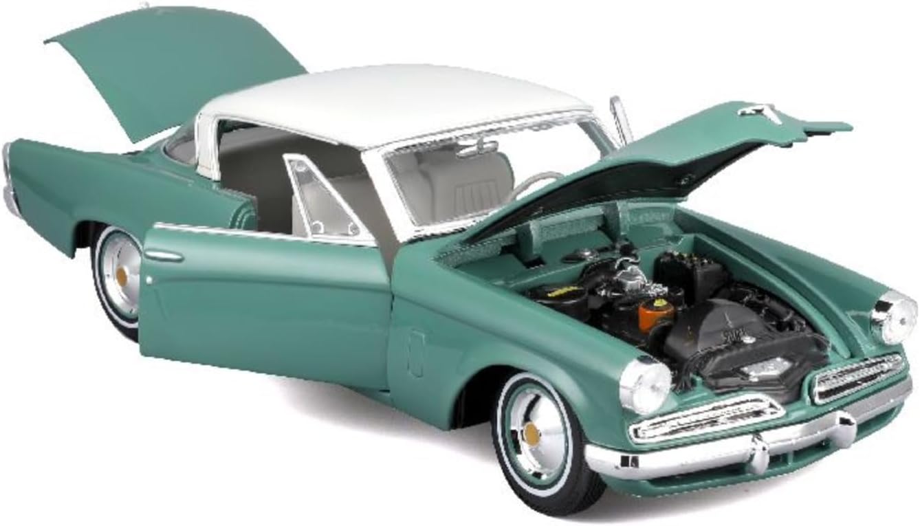 Maisto 1:18 Scale Model Compatible with Studebaker Starliner 1953 (Green) Die-cast Miniature Vintage Model Replica