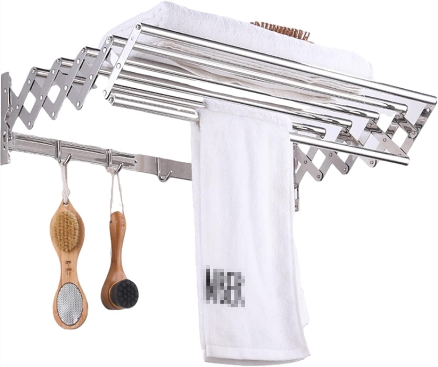 Folding WallMounted Towel Laundry Drying Rack, Extendable