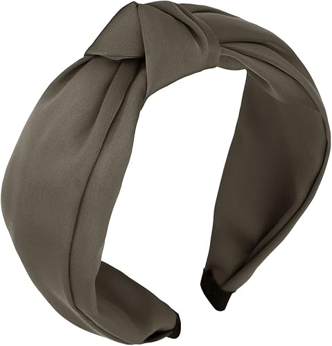 GAFATORY Brown Knotted Headband Fashionable Wide Head band Knotted Yoga Headband