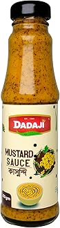 Dadaji Bengal Mustard Kasundi Sauce 200g | Authentic Bengali Kasundi Dip | Traditional Vegan Indian Condiment | Spicy Tangy Mustard Paste | Premium Glass Bottle Pack | Ideal with Fish Fry, Snacks, Sandwiches & Rolls