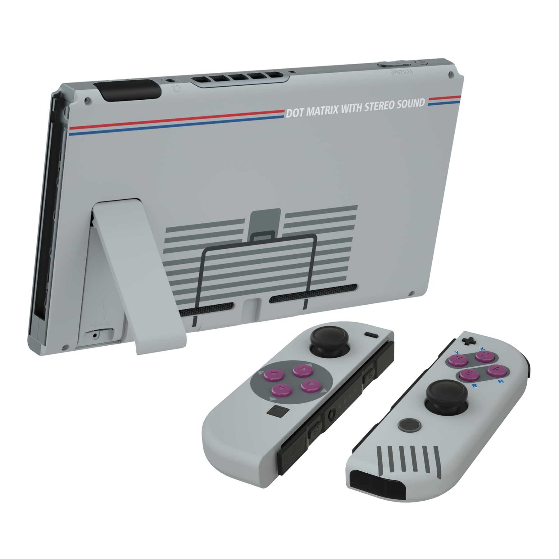 eXtremeRate Carcasa para Nintendo Switch Funda Protector para Nintendo Switch Consola Joycons Control Accesorios Shell Placa de reemplazo con Botones(Clásico 1989 GB DMG-01)
