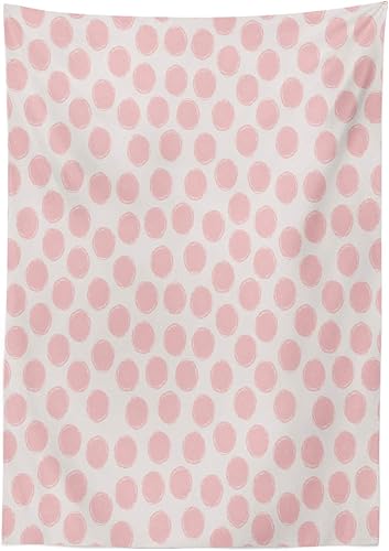 Miniatura 2 de Ambesonne Retro Tablecloth, Hand Drawn Style Dots in Pastel Color and Retro Style Childhood Pattern, Rectangular Table Cover for Dining Room Kitchen