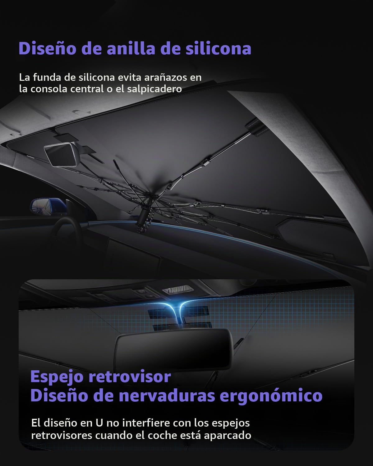 LUWU Parasol para Auto Frente Compatible con BMW X5 X6 X7 G05 G06 G07 F15 F16 2019-2025 2026 Parasol Plegable para Parabrisas Protector Solar Térmico Aislado para X5 X6 X7 G05 G06 G07 Accesorios