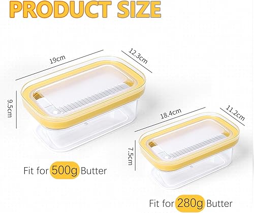 Miniatura 3 de Cortador de mantequilla hermético, recipiente de mantequilla con tapa para refrigerador