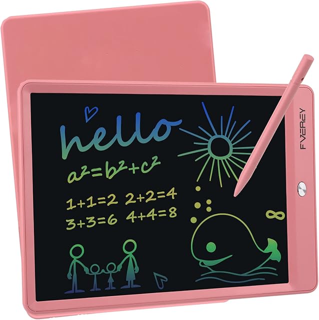 FVEREY LCD Writing Tablet Kids, 10 Inch Doodle Board Gifts Toys for 2 3 4 5 6 7 8 Year Olds Girl Birthday Learning Toys for Girls Age 2-8 (Pink)