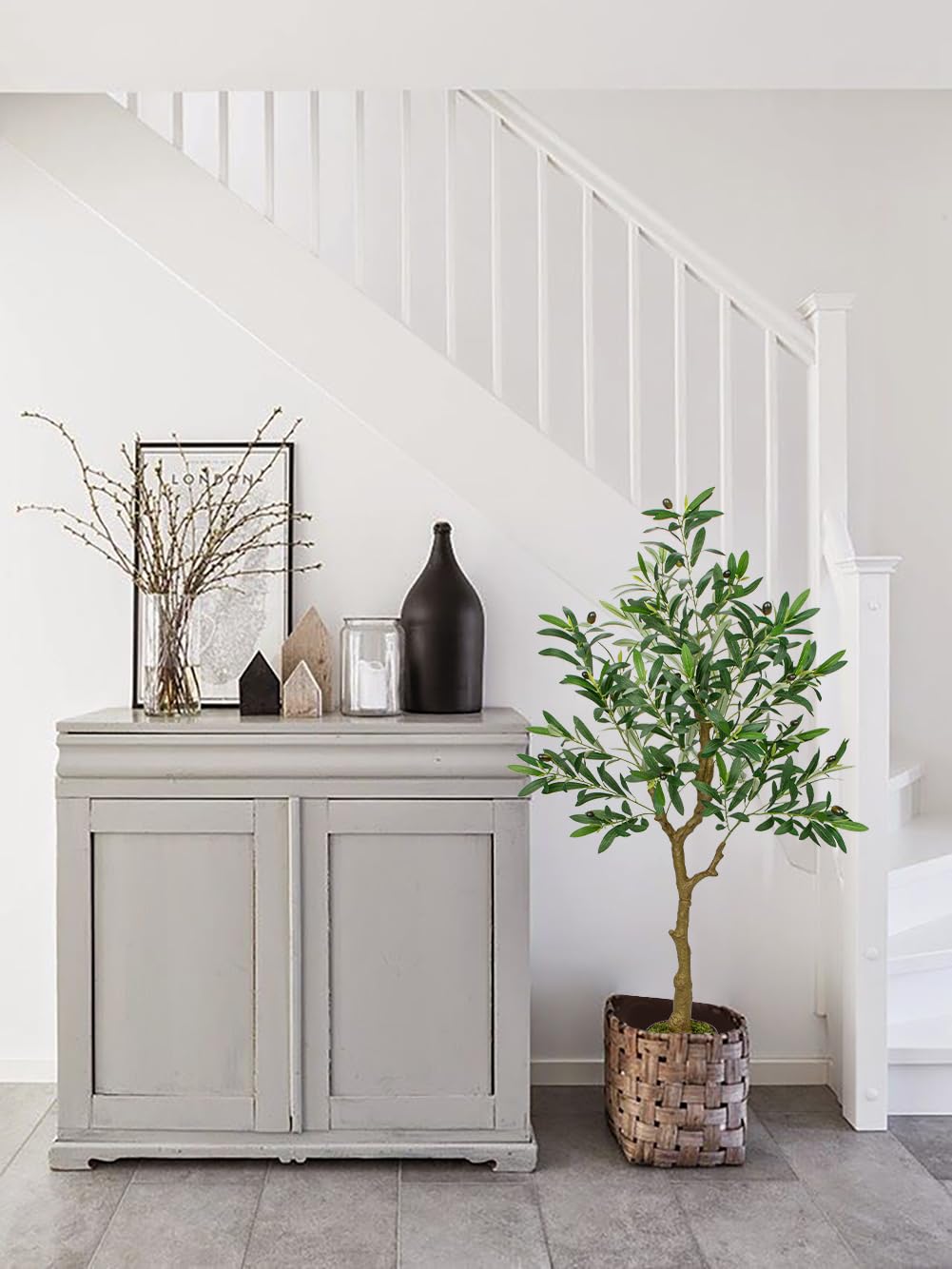 PASCH® Kunstmatige olijfboom (210 cm) - Stijlvol & natuurgetrouw | Grote kunstplanten | Grote kunstplanten: Olijf Tree | Kunstmatige olijfboom voor een mediterrane sfeer