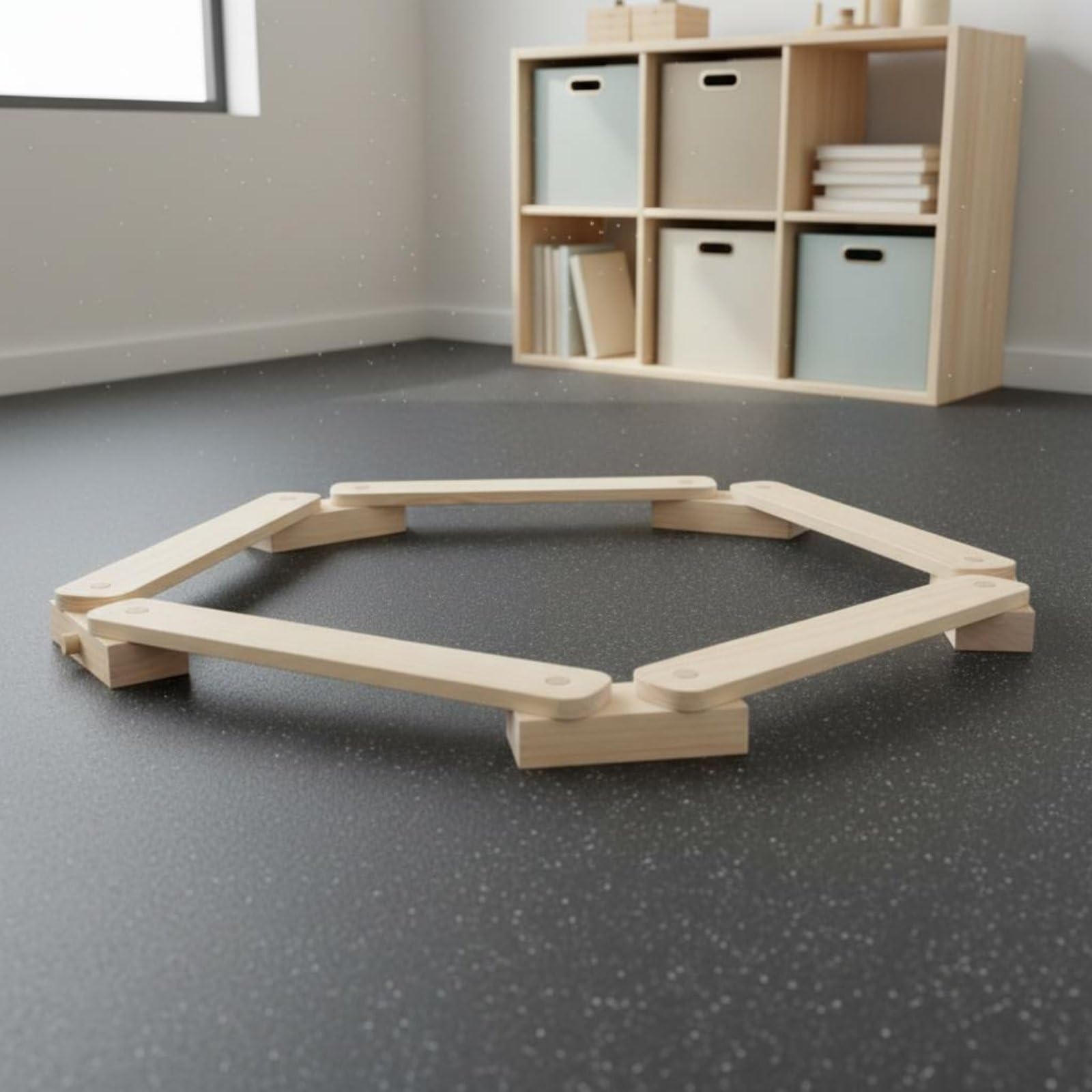Kinder Gleichgewichtsbrett Holz Balancebrücke Balanciersteg Motorikspielzeug Trainingsgerät für Eigenständiges Tempo Übt Ruhiges Balancieren