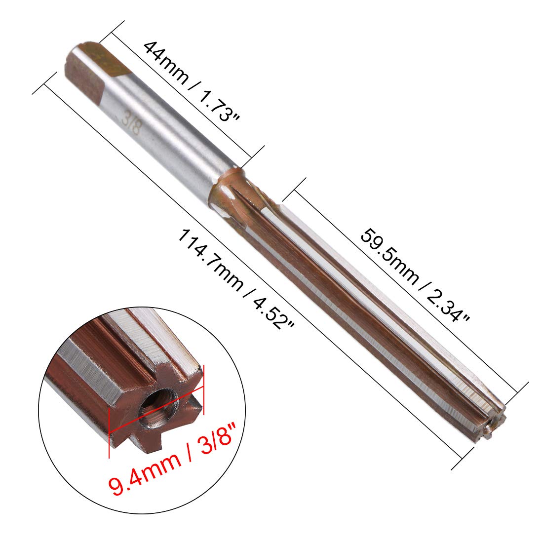 High Speed Steel Hand Reamers - 3/8 Inch -2 High Speed Steel Hand Reamers - 3/8 Inch -2