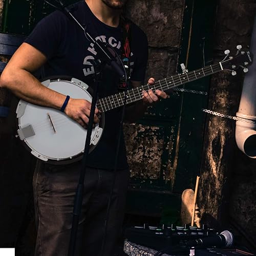 Miniatura 5 de Kmise, Juego de banjo profesional de 5 cuerdas, tamaño completo (Remo Drumhead)