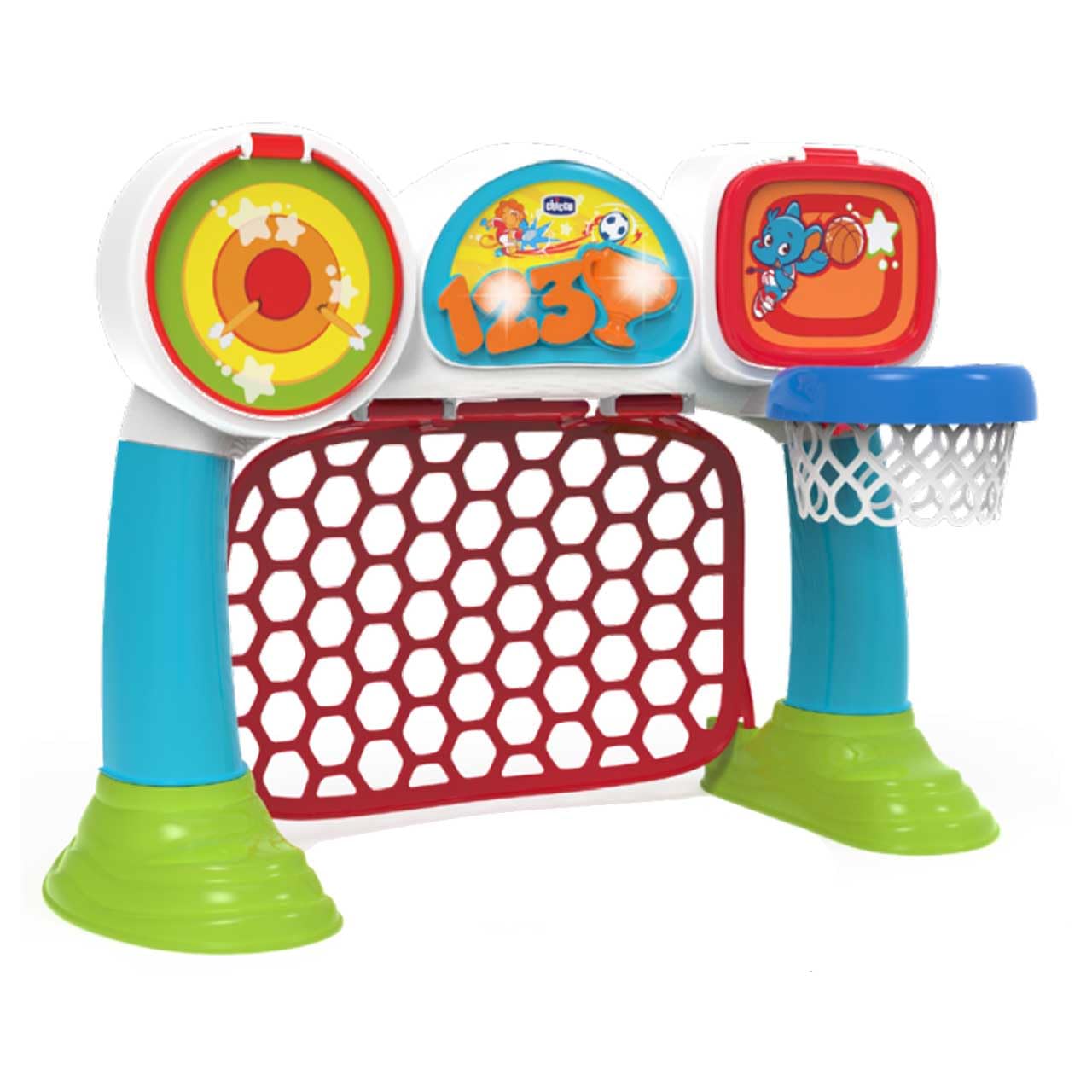 Chicco Multisport League Game, Juego Electrónico e Interactivo, Canasta, Marcador con Luces y Sonidos, 3 Modos de Juego, Pelota de Plástico Blanda Incluida, Juguetes para Niños de 2 a 5 Años