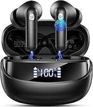 Bluetooth Headphones, 2026 Headphones Wireless Bluetooth 5.4 HiFi Stereo, 50 Hours Playtime In-Ear Headphones with 4 ENC Noise Cancelling Mics, Earphones with LED Display, IP7 Waterproof Wireless