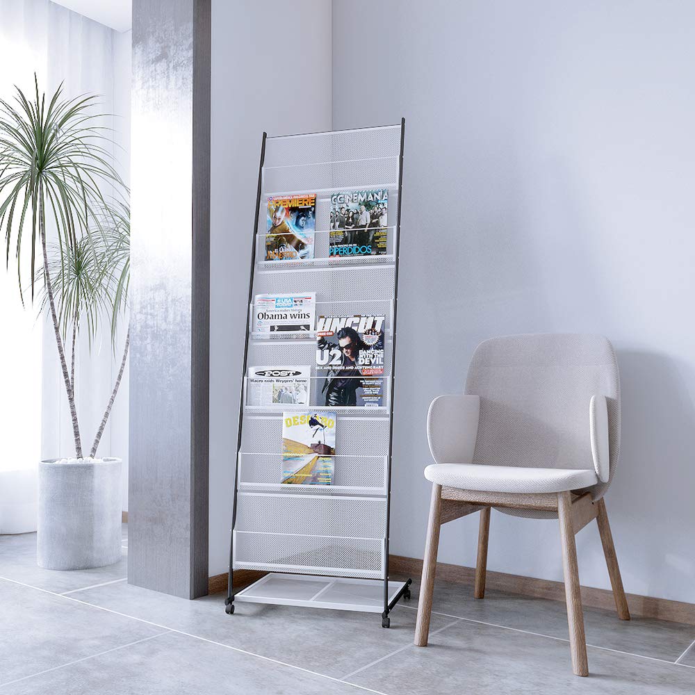 BPT Magazinregale Prospektständer Boden für Broschüren, Prospekthalter, Format A4, Eisen-Bücherregal