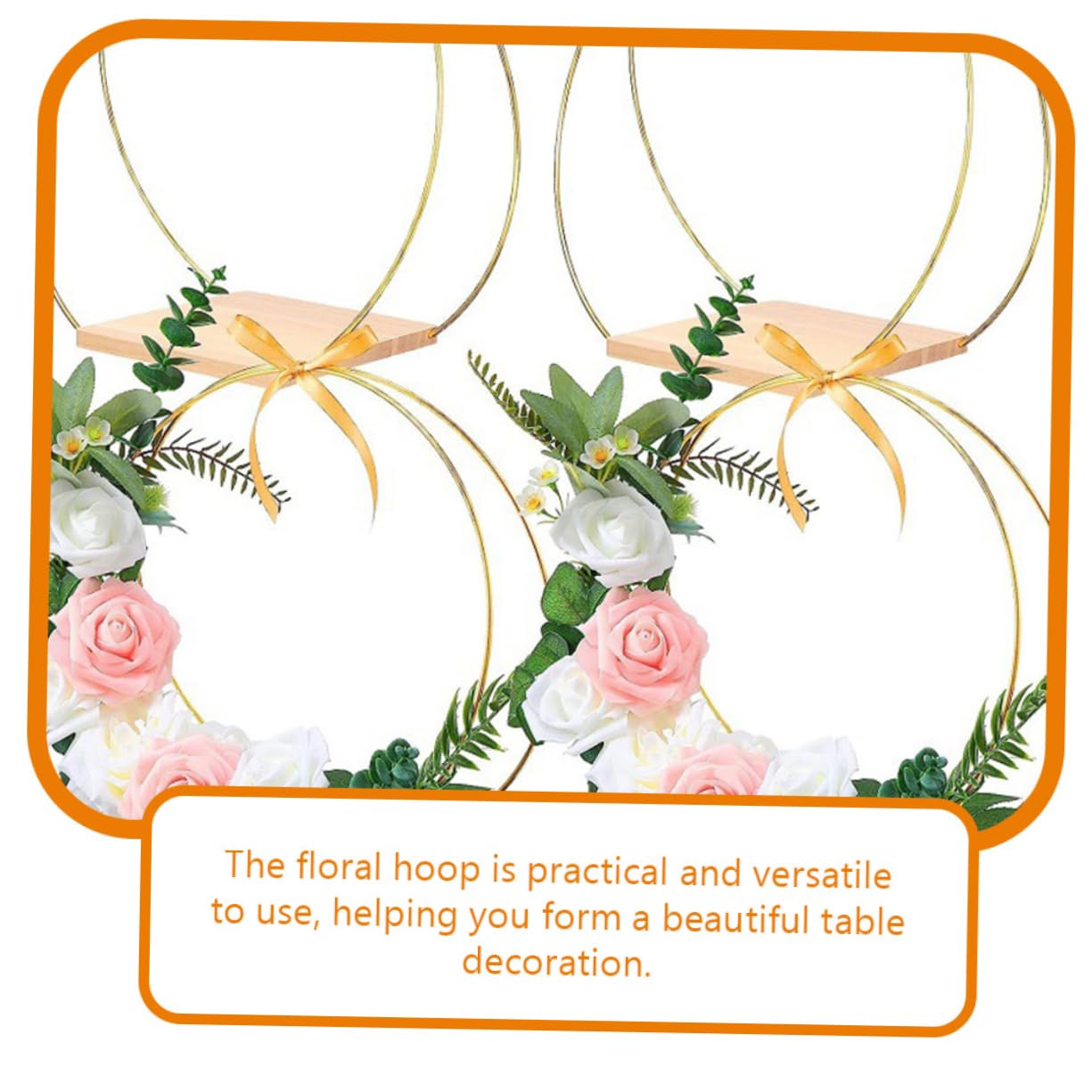 2sets Floreale in Metallo Cerchi per Ghirlande Fai da Te Cerchi in Metallo per Artigianato Anello per Centrotavola da Matrimonio Floreali per Decorazioni da Tavolo