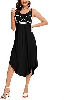 Built in Bra Summer Dresses for Women 2025 Midi Flowy Hawaiian Casual Dress with Pockets Floral Sundresses