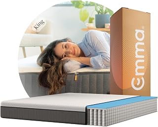 Emma Colchón Hybrid Lite King Size 200x190cm – Memory Foam & Resortes I Espuma Transpirable y Adaptable I Colchones en Caja I Alivio Dolor de Espalda I 100 Noches de Prueba I 10 Años de Garantía