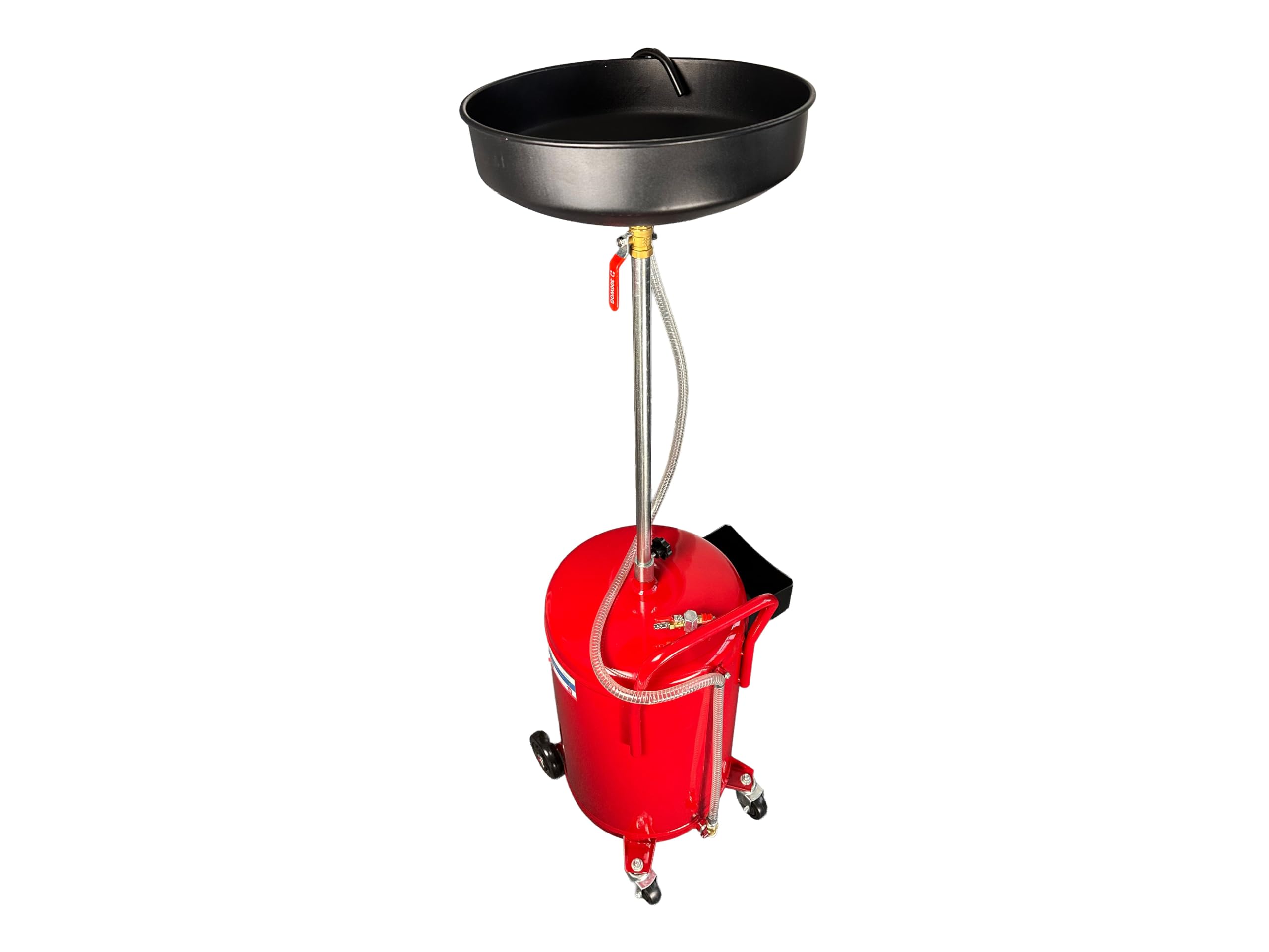Serbatoio di Scarico e Cambio dell'olio, drenaggio Olio esausto, trasferimento del Carburante Fluido, Imbuto Regolabile in Altezza, con valvola di Regolazione della Pressione,75 Litri