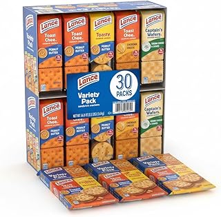 Lance Sandwich Crackers Variety Pack, 40 Count (1.41 oz Each), Individually Wrapped Single Serve Snack Packs, Peanut Butter & Cheese Filling Assortment, Bulk Snacks for Office Breakroom, School, Vending, Events
