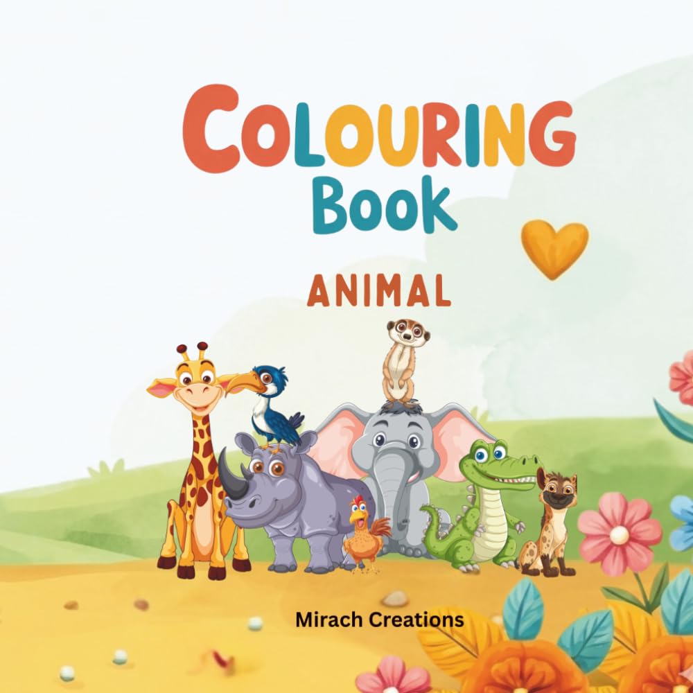 Animal coloring book: Fun and Easy Animal Facts for Toddlers and Kids Ages 2–10 | Learn About Wild & Domestic Animals