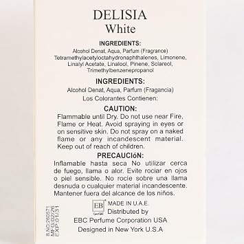 White Womens Perfume Eau de Parfum Peach Citrus Floral Musk Scent 100ml / 3.3 fl oz