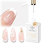 Modelones Liner à pointe en français blanc Gel polonais, 15 ML Classic Color Nail Art Paint Swirl avec mise à niveau fine ligne brosse savon hors U V DIY Accueil Salon Professional Manucure Design Cadeau pour les femmes